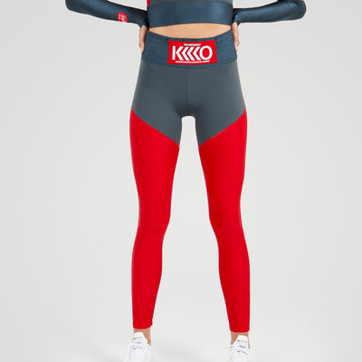 The Knockout Paris Victory Leggings in grey and red